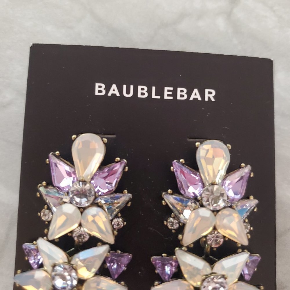 ✨ NEW Baublebar Iridescent Rhinestones Crystals Pave Drop Dangle Statement ✨ - Picture 2 of 5